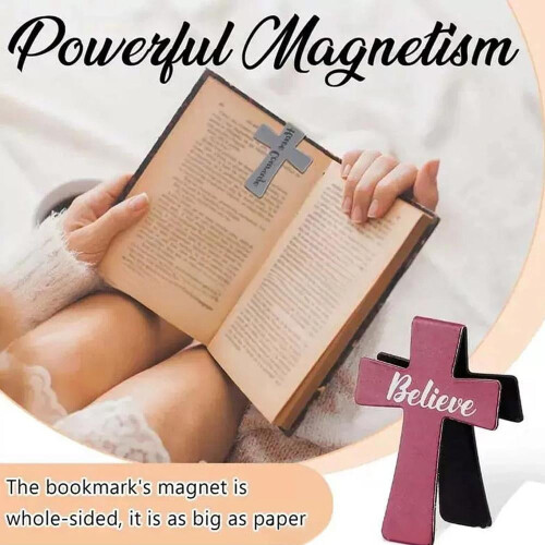 Leather Magnetic Cross Bookmarks for Reading: Secure Grip, Multifunctional, Suitable for Various Books 2