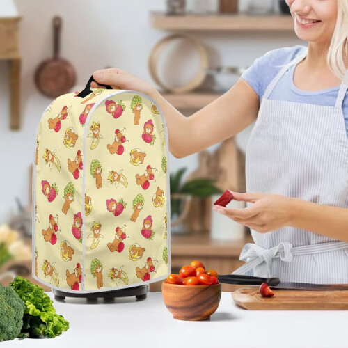 Cherry and Strawberry Pattern Kitchen Accessories Fitted Kitchen Reusable Top Handle Blender Covers with Dustproof 2