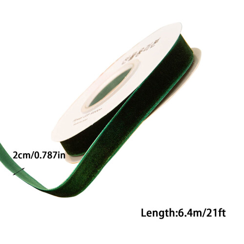 Ruban de Noël câblé 0,8 pouce x 21 pieds 2