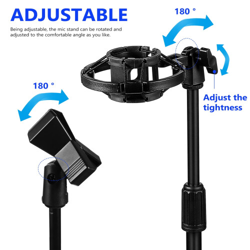Adjustable Desk Mic Stand with Shock Mount and Clip Base 1