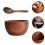 Salad Serving Bowl Wood 2Pcs For Home Use 3