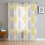 Sheer Curtains Grey Yellow Olive Leaf 52x63 Inch Light 3