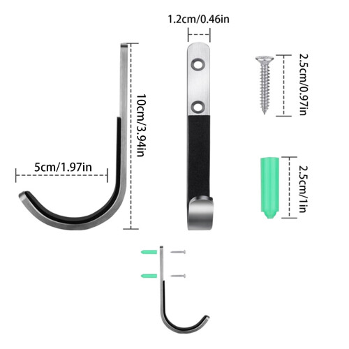 Stable Stainless Steel Firearm Wall Hook Quickly Setups Compacts Storage Hook for Home Security 2