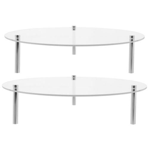 Round Acrylic Display Riser with Metal Support 2 Sets 2