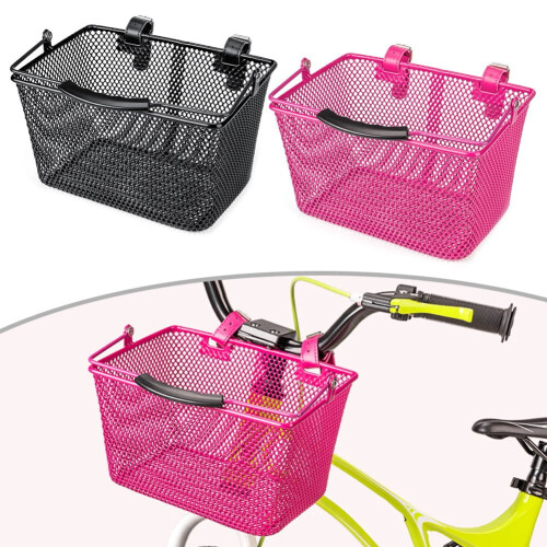 Children'S Bicycle Basket Front Basket Handheld Handlebar Basket with Handle Black 1