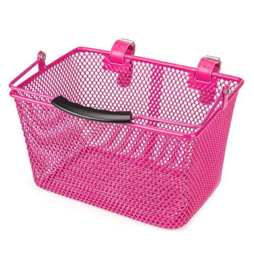 Children'S Bicycle Basket Front Basket Handheld Handlebar Basket with Handle Black 2