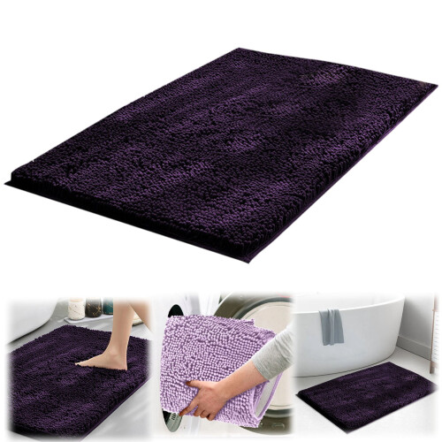 Tapis de bain en coton doux et absorbant 50 x 75 cm 1