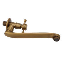 Antique Copper Garden Faucet Wall Mount 420g with Extended Spout