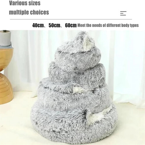 Cat Nest Bed with Removable Cover – Plush Cave Design, 1