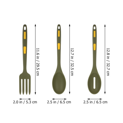 Silicone Spoon and Fork Set Lightweight Ergonomic Design Ideal for Eating Fruit and Snacks 1 Set 1