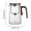 Bule de chá de vidro com cabo de madeira e infusor de 740 ml (25 oz) com controle de pressão. 7