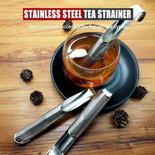 Stainless Steel Tea Diffuser with Hanging Hook Handle, Mesh Strainer for Loose Leaf Tea (6 PCS) 1