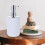 1 Set White Plastic Bathroom Accessories Set Square Shape for Home Use Adults Practical Design 2
