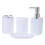 1 Set White Plastic Bathroom Accessories Set Square Shape for Home Use Adults Practical Design 4
