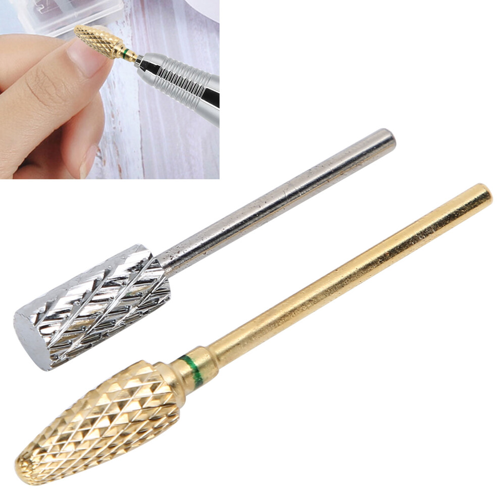 2pcs Tungsten Steel Nail Polishing Grinding Heads Set for Manicure & Pedicure