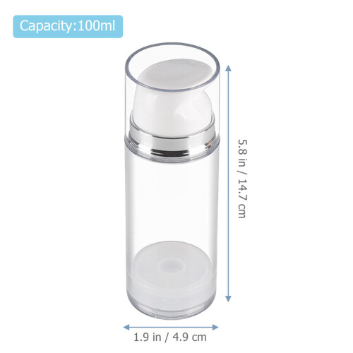 5 Count 100ml Airless Refillable Pump Bottles Empty 1