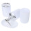 1 Set White Plastic Bathroom Accessories Set Square Shape for Home Use Adults Practical Design 6