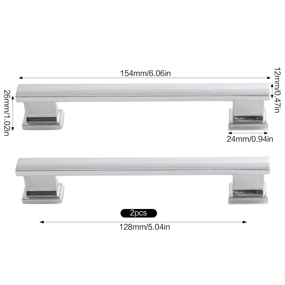 (Bright Chrome, 2Pcs) Zinc Alloy Kitchen Cabinet Handles & Drawer Pulls 6253032066467