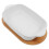 1Set Ceramic Dish Baking Tray Small Dish Rectangular Porcelain White Wood Base 9.2x5.5x1.7in 5
