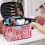 Cosmetic Organizer Bag Portable Polyester with Brush Slots 5
