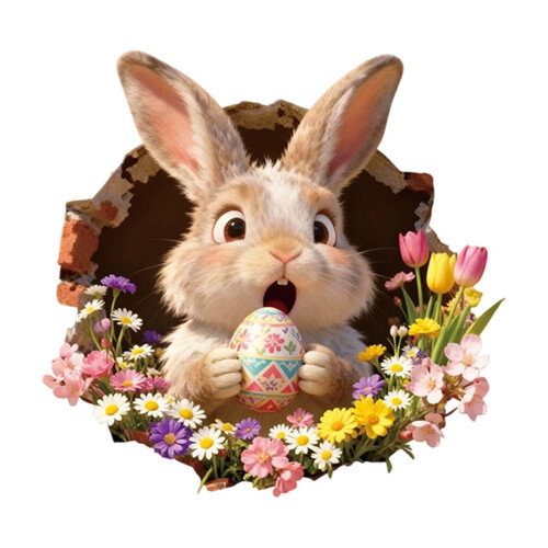 Easter 3D Stickers Window Decals Bunny Egg Spring Clings 1 1