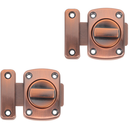2Pcs Brown Zinc Alloy Door Latches for Inside Doors Quick Install 2