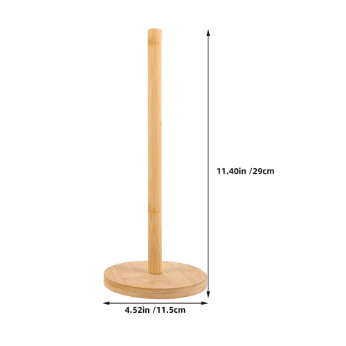 3Pcs Paper Towel Holder Stand Light Brown Bamboo Rustic Design for Kitchen 1