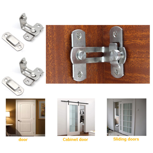 Stylish Security Solution: Heavy Duty Security Lock, Adjustable Right Angle Lock For Cupboards, Drawers (2PCS Silver) 2