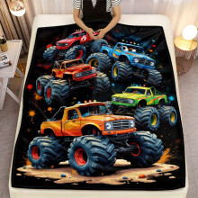 Monster Truck Blanket Heavy-Duty Flannel 1pc