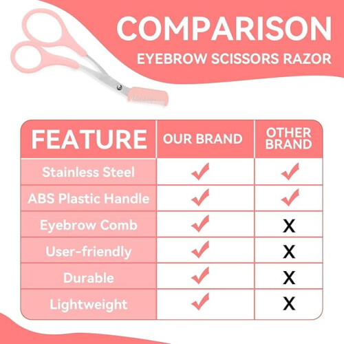 Eyebrow Trimmer Stainless Steel with Comb 1 Piece 1
