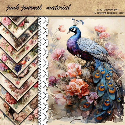 Handmade Retro Craft Paper Set 10 Sheets 1