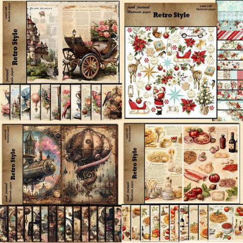 Handmade Retro Craft Paper Set 10 Sheets 2