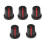 2x5pcs Guitar Effect Pedal Knob Amplifier Control Knobs Black+red 4