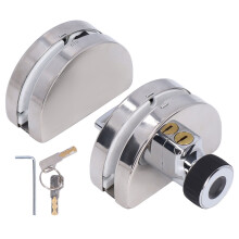 Glass Cabinet Security Lock Punch Free Installation Universal Key System Double Door Lock Zinc Alloy Precision Cast Solid Lock Body For Showcase And