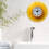 Waterproof Suction Cup Clock, Small Bathroom Shower Wall Clock, Mini Round Kitchen Refrigerator Clock Decor, White 7