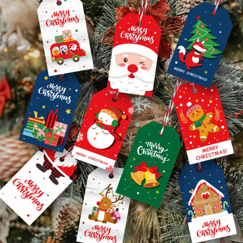 Christmas Gift Tags with Ribbons 150 pcs 10 styles 1