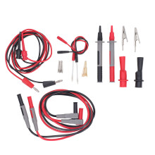Kit d'accessoires pour multimètre : testeur à piston, mini-crochets, pinces crocodiles, sondes de test, sondes plaquées or remplaçables, cordon