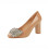 Women's Leather Rhinestone Bow Block Heel Pumps 2