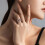 Σετ δαχτυλιδιών ζευγαριού με διαμάντια Moissanite – Λευκές βέρα CZ με καρδιά, 4