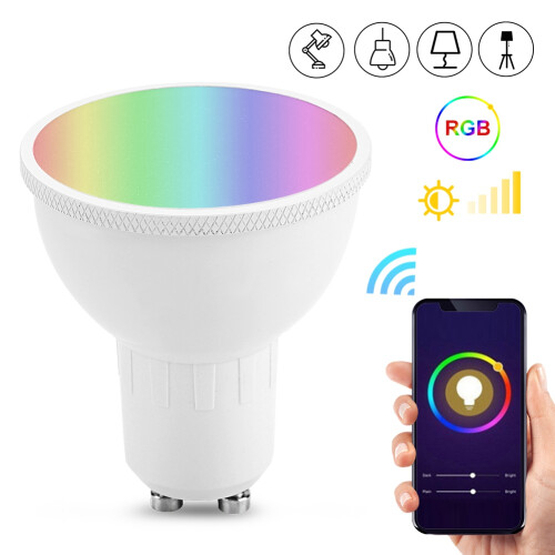 Λαμπτήρας LED με φωνητικό έλεγχο, Rgb Cw6W, βάση Gu10, έξυπνο πολύχρωμο φως, προσαρμόσιμη 1