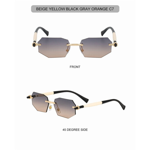 CY-GZ1503Νέα ανδρικά γυαλιά ηλίου Polygon Rimless, ευρωπαϊκής και αμερικανικής μόδας, premium 1