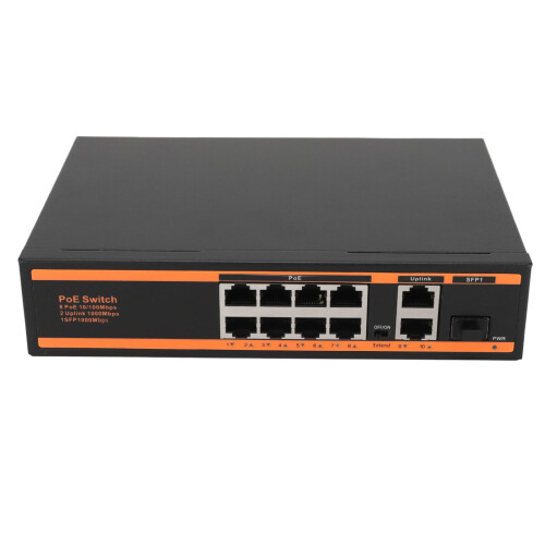 PoE+ Network Switch8Port With Extend Function Lightning Protection Qos Integrated Heat Dissipation Active Poe Switch Wide Compatibility Image 2