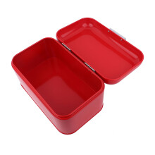 Solid Color Retro Iron Bread Bin Box Large Capacity Kitchen Storage Red