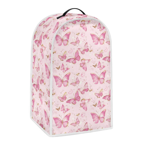 Multifunctional Protective Case Handle Polyester for Home Kitchen Indoor, Pink Butterflies 1