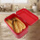 Solid Color Retro Iron Bread Bin Box Large Capacity Kitchen Storage Red 9
