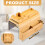 Bamboo Couch Cup Holder with Side Pocket and Non-Slip Tray 2