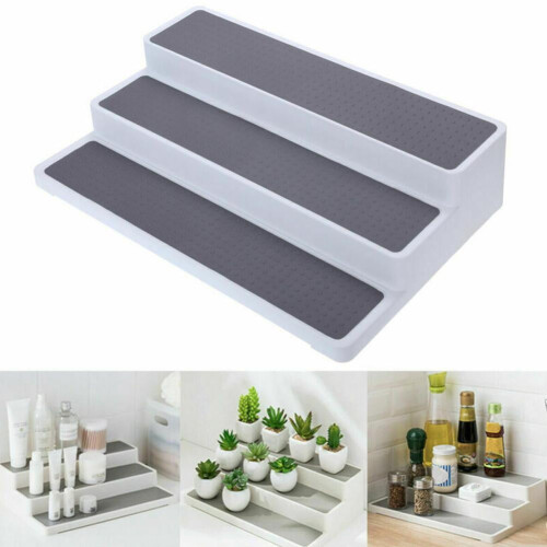 Non-Slip Kitchen Spice Shelf Rack - White PS Material for Organized Storage 2