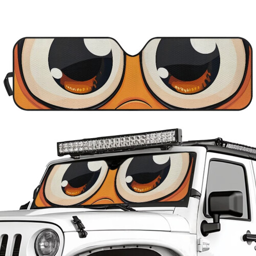 Orange foldable windshield sun shade for Jeep Wrangler JK 1