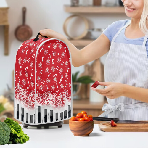 AntiSlip Polyester Dust Cover with Fitted for Kitchen, Snowflake Notes 2