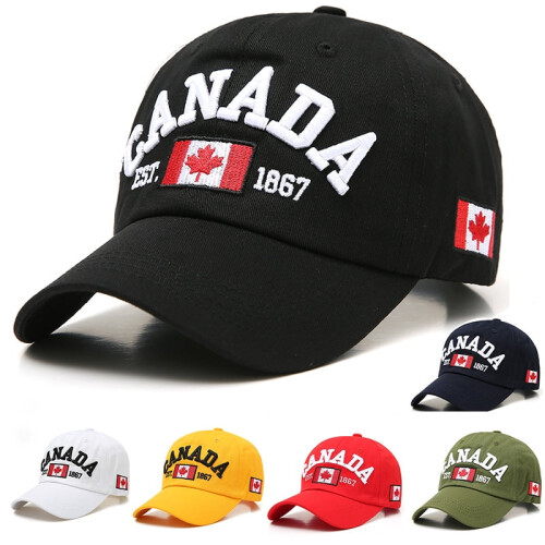 Casquette de baseball unisexe brodée d'un drapeau à feuille d'érable 1